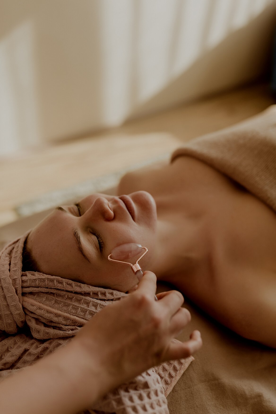 A Woman Having a Facial Massage